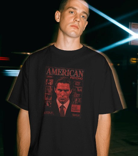Oversized Printed T-shirt - American Psycho