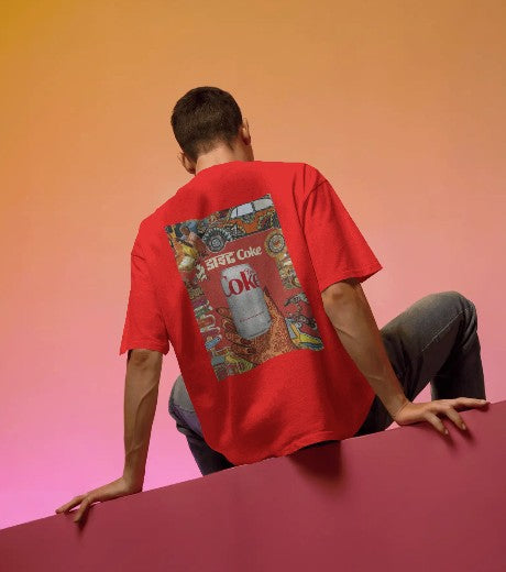 Back Printed Oversized T-shirt - Diet Coke
