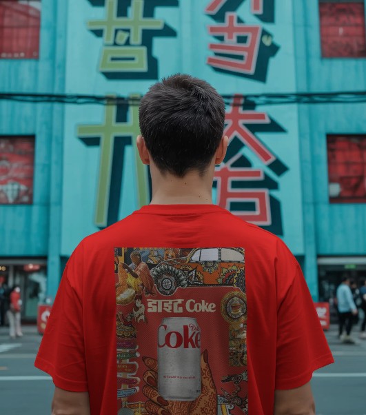 Back Printed Oversized T-shirt - Diet Coke