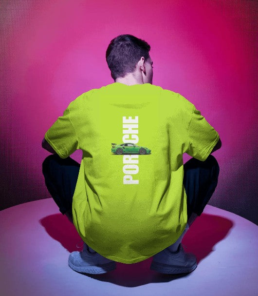 Back Printed Oversized T-shirt - Porsche