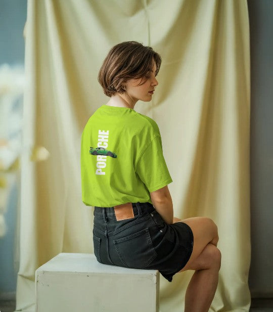 Back Printed Oversized T-shirt - Porsche