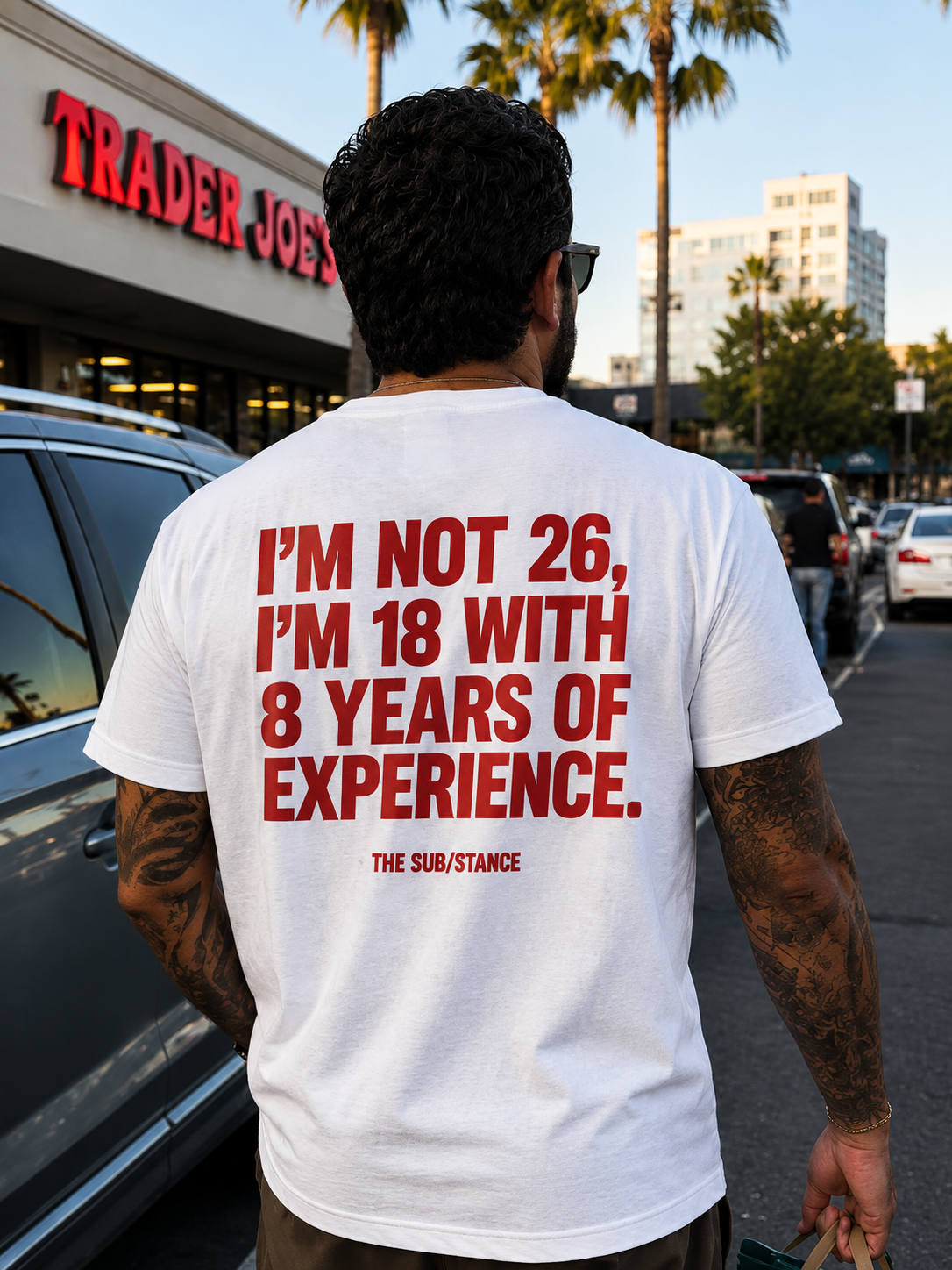 Lots of Experience Oversized Back Printed T-shirt | THE SUB/STANCE
