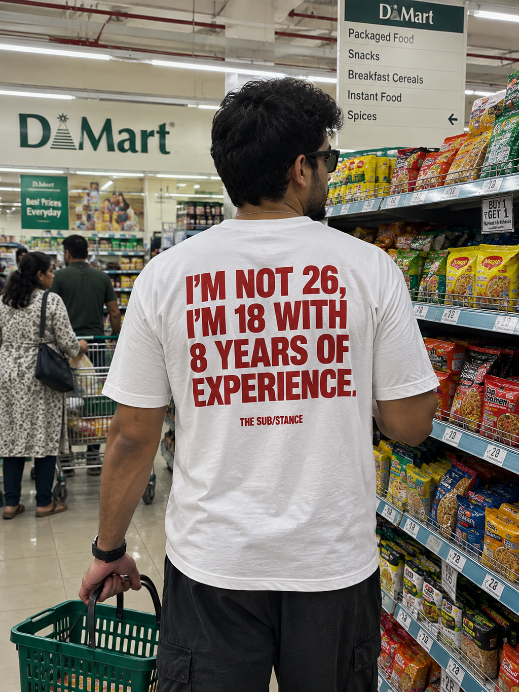 Lots of Experience Oversized Back Printed T-shirt | THE SUB/STANCE