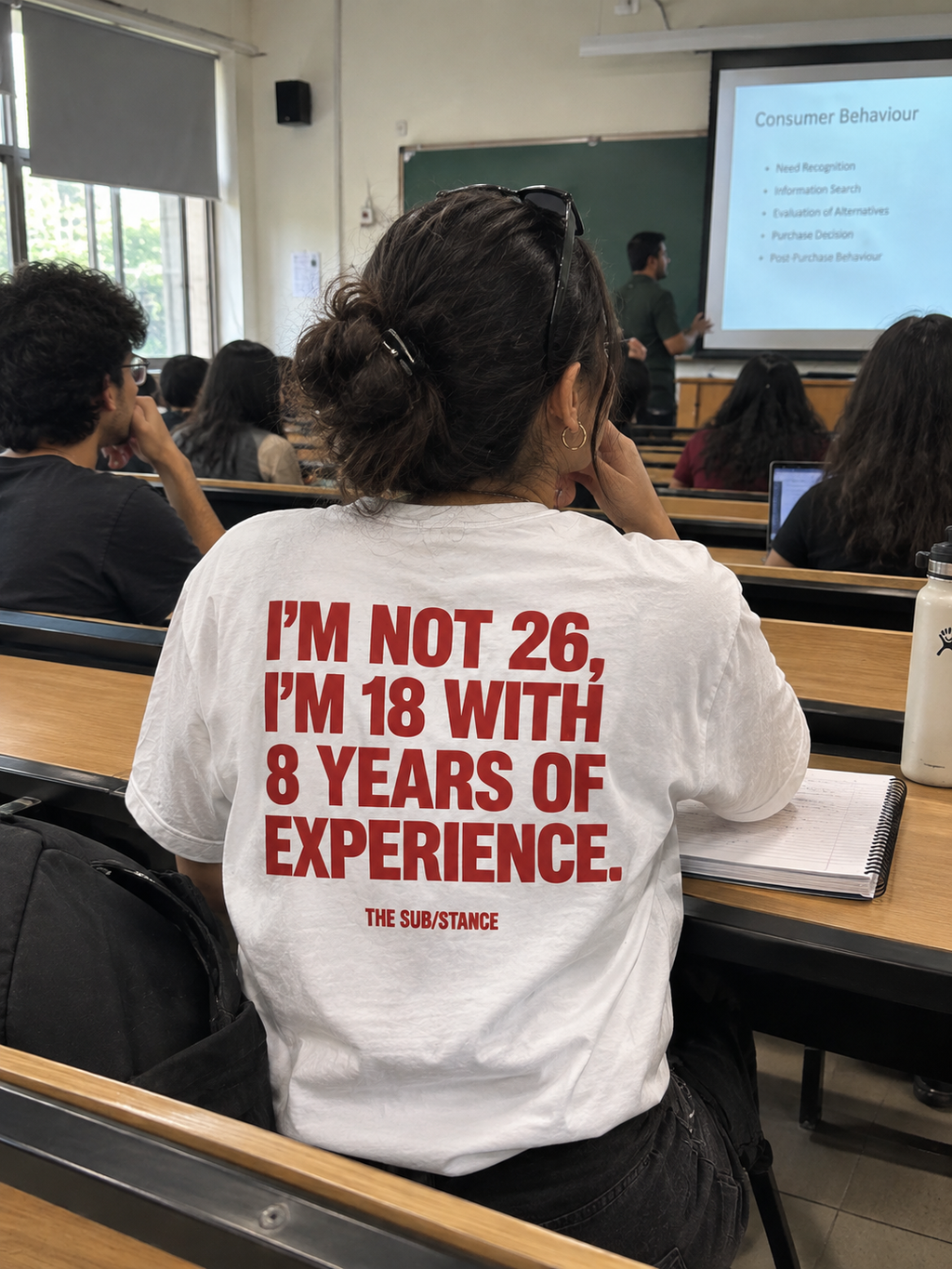 Lots of Experience Oversized Back Printed T-shirt | THE SUB/STANCE