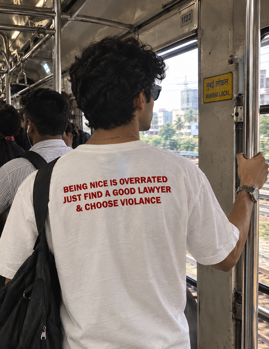 Violence Oversized Back Printed T-shirt | THE SUB/STANCE