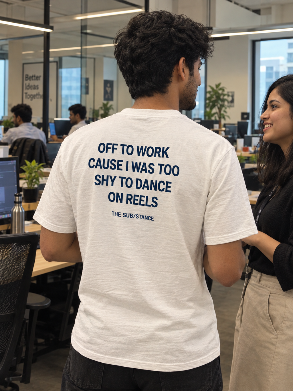 Off To Work Oversized Back Printed T-shirt | THE SUB/STANCE