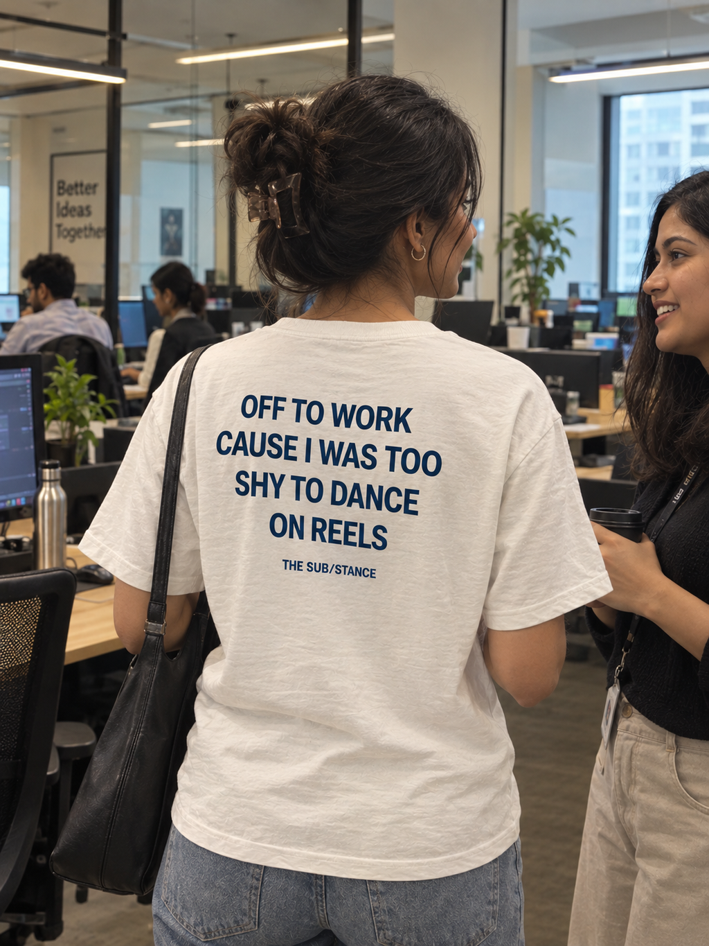 Off To Work Oversized Back Printed T-shirt | THE SUB/STANCE