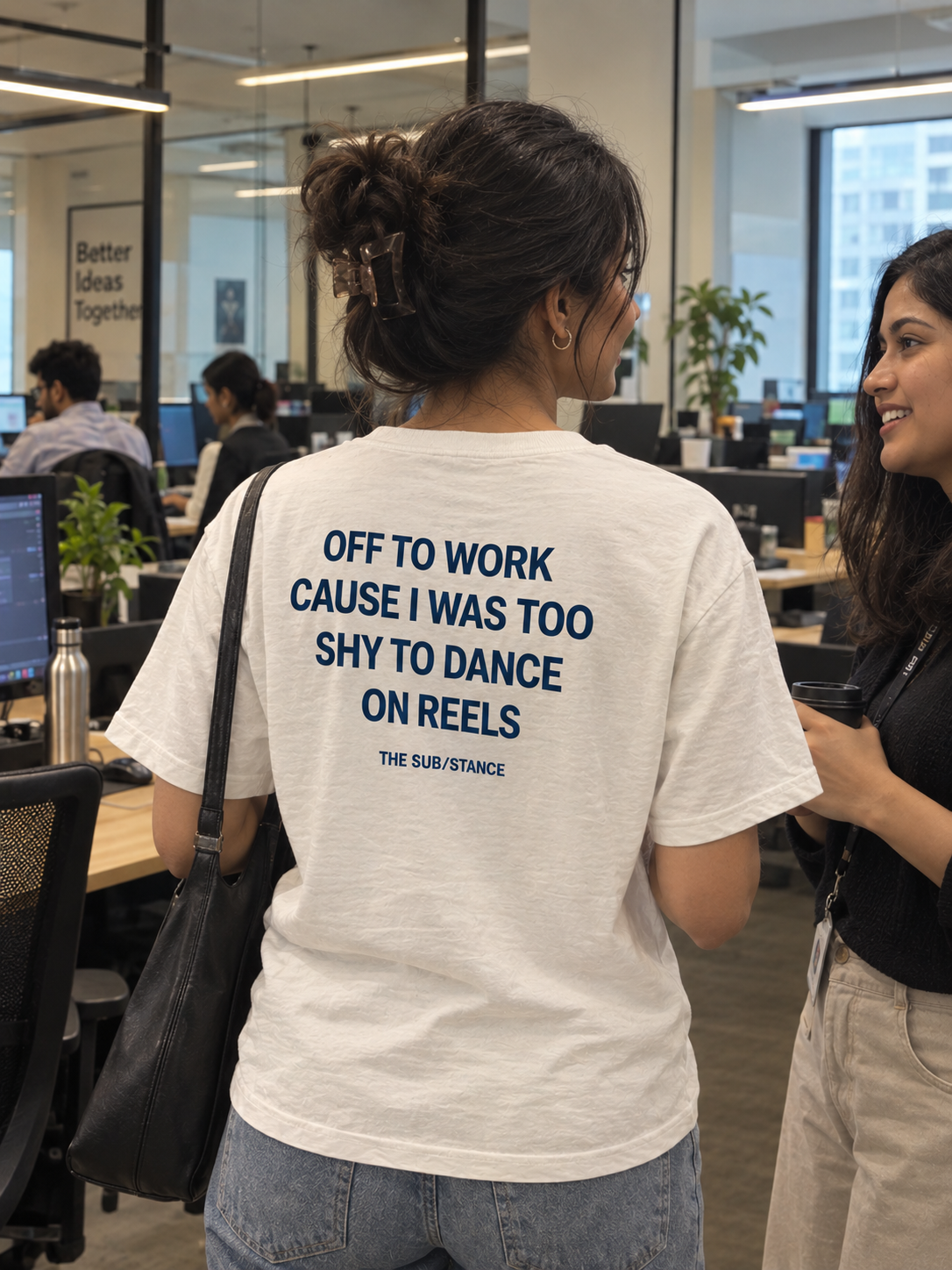 Off To Work Oversized Back Printed T-shirt | THE SUB/STANCE