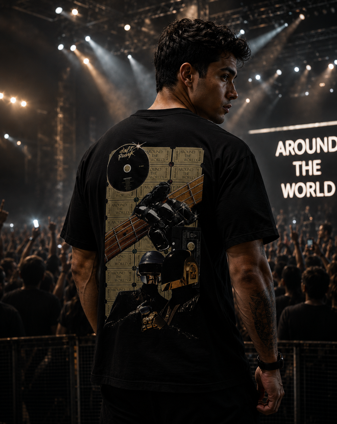 Daft Punk Oversized Back Printed T-shirt | THE SUB/STANCE