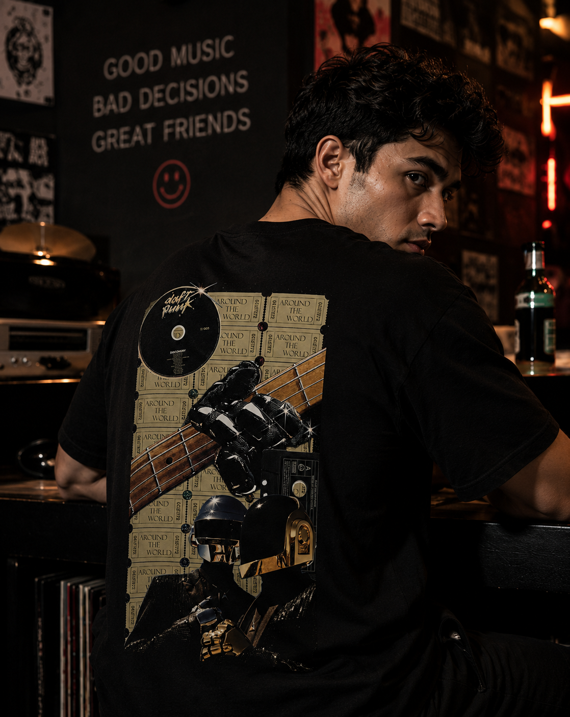Daft Punk Oversized Back Printed T-shirt | THE SUB/STANCE