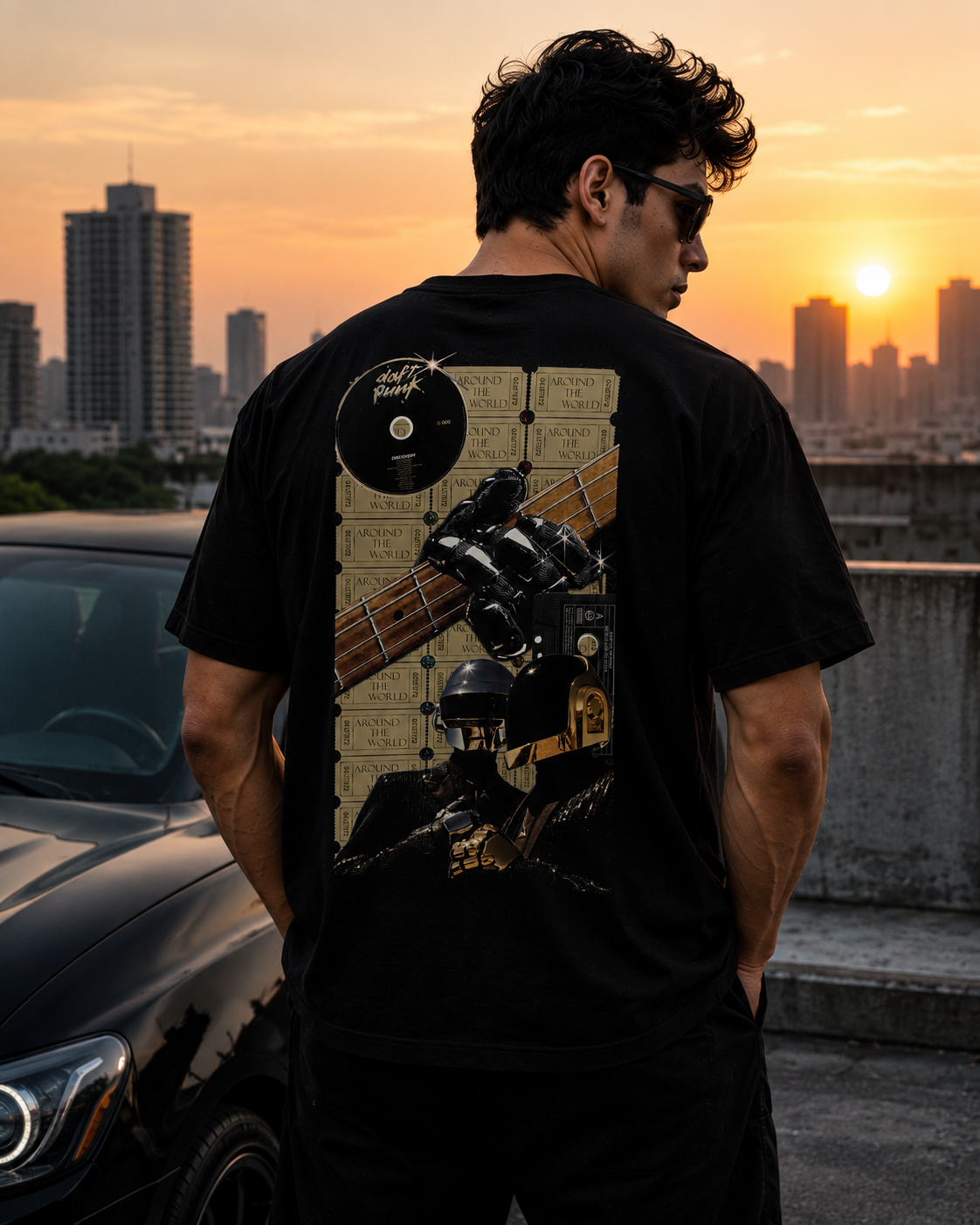 Daft Punk Oversized Back Printed T-shirt | THE SUB/STANCE