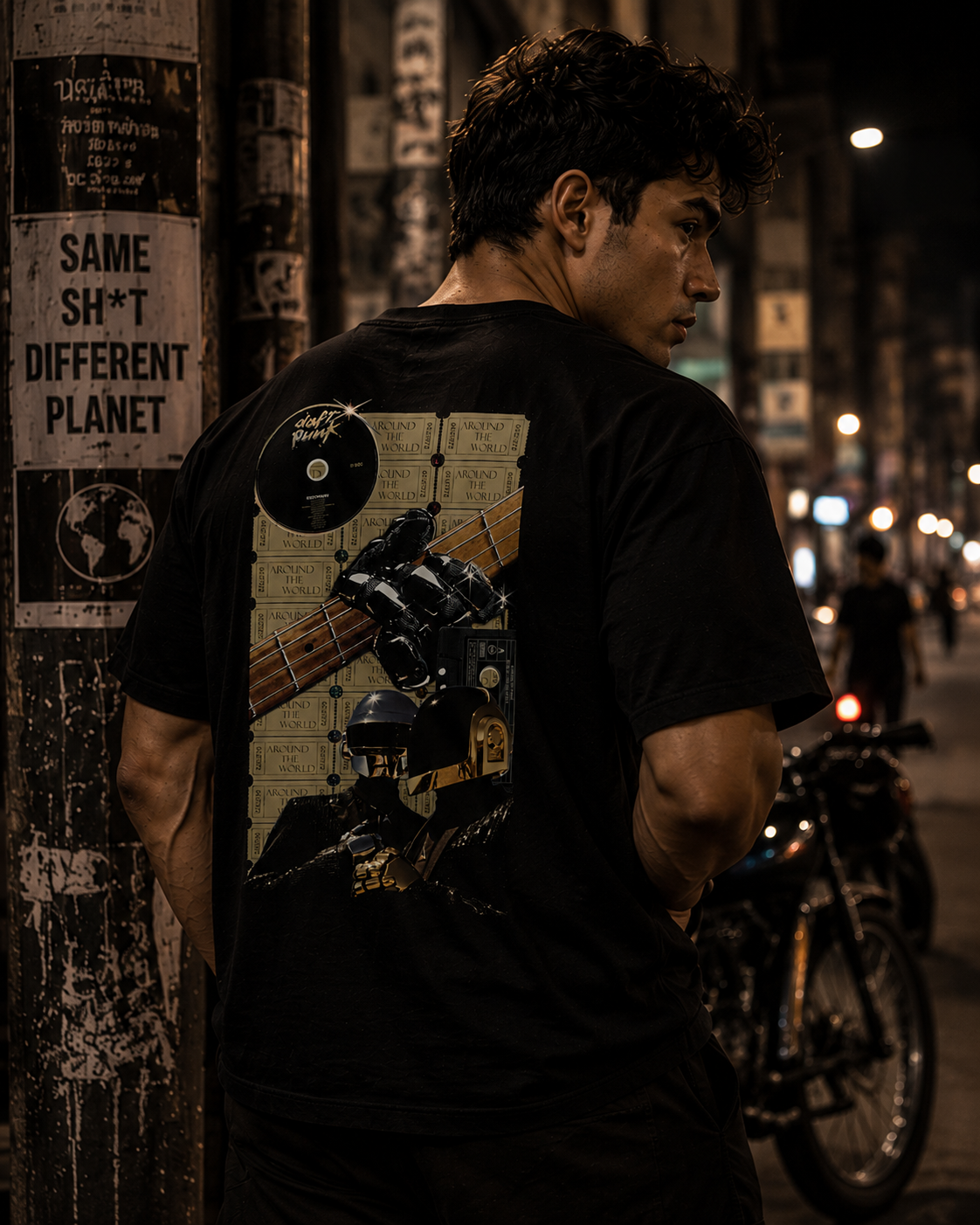 Daft Punk Oversized Back Printed T-shirt | THE SUB/STANCE
