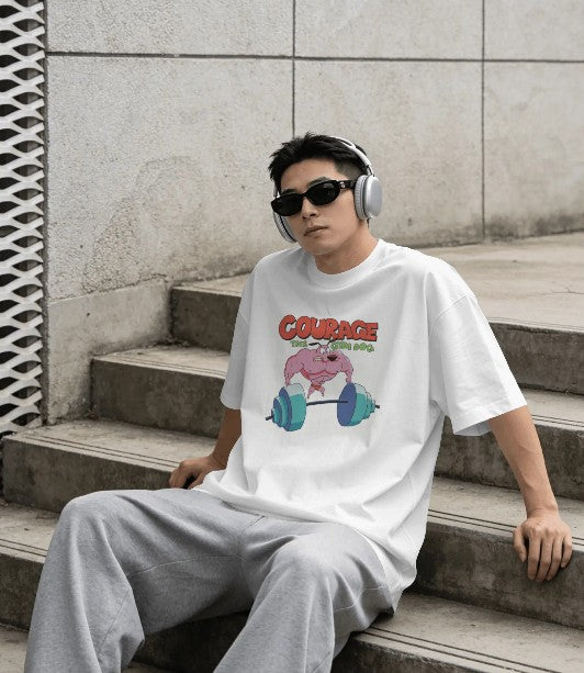 Oversized Printed T-shirt - Courage - The Gym Dog
