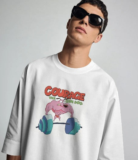 Oversized Printed T-shirt - Courage - The Gym Dog
