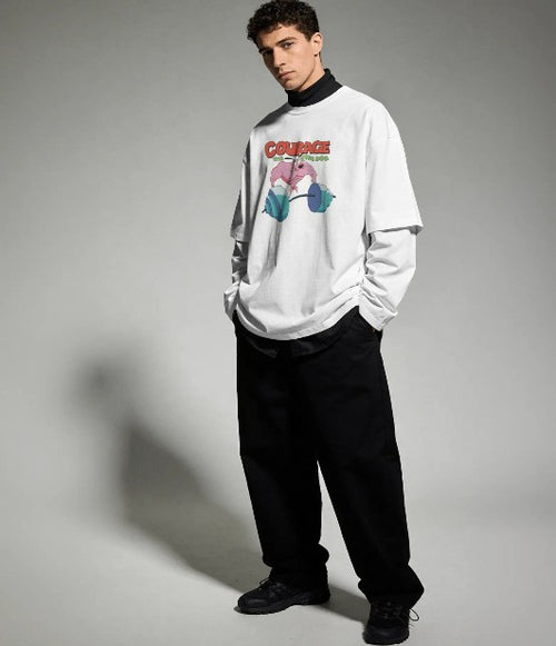 Courage The Gym Dog Oversized Printed T-Shirt | THE SUB/STANCE