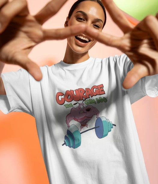Oversized Printed T-shirt - Courage - The Gym Dog