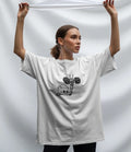 Oversized Printed T-shirt - Dumbbell Skull