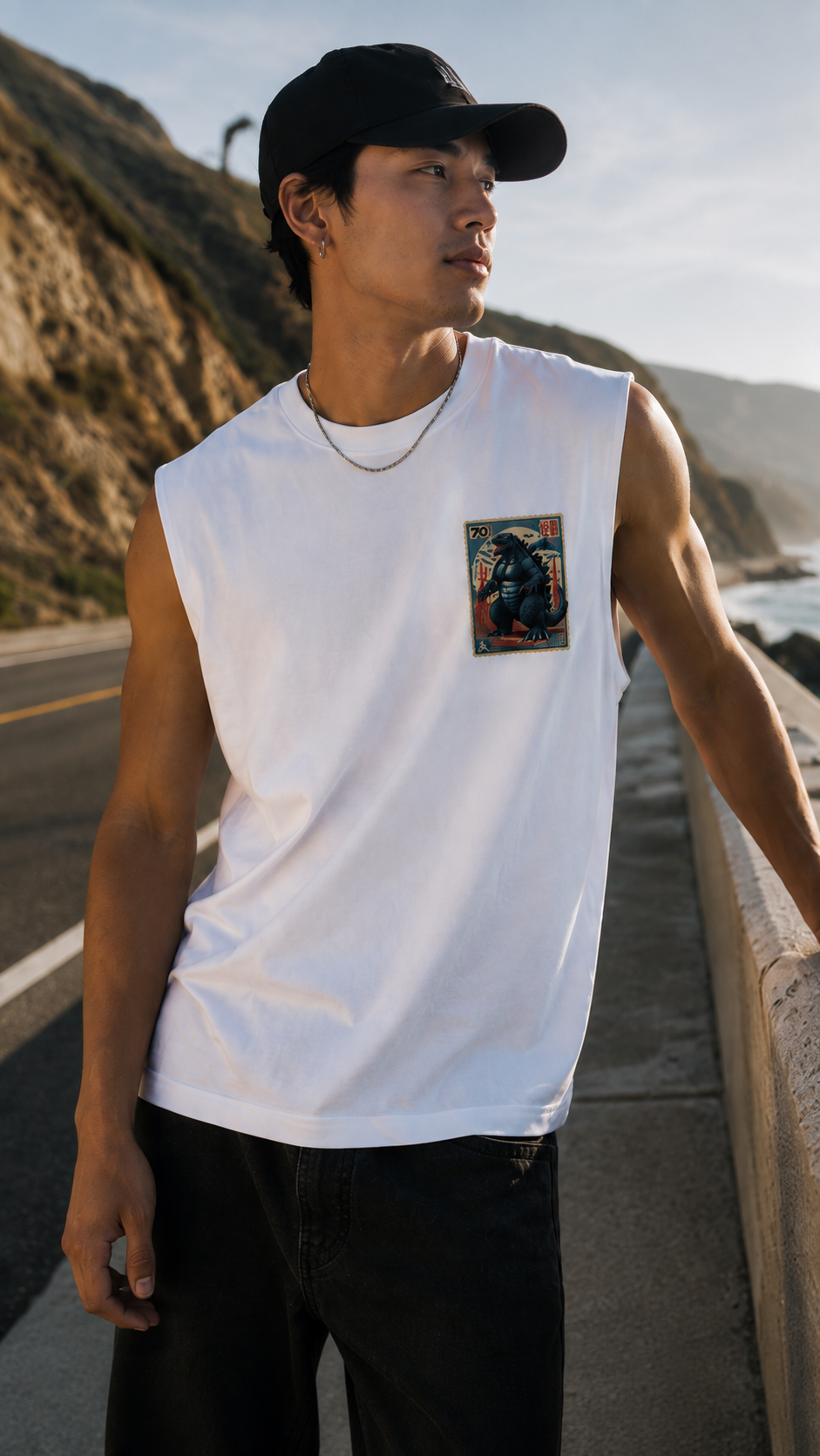 Godzilla Sleeveless Printed T-Shirt | THE SUB/STANCE