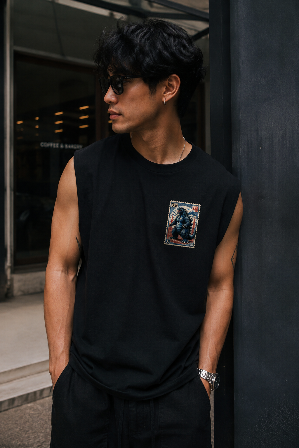 Godzilla Sleeveless Printed T-Shirt | THE SUB/STANCE