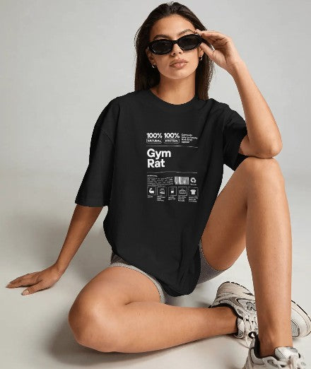 Oversized Printed T-shirt - Gym Rat