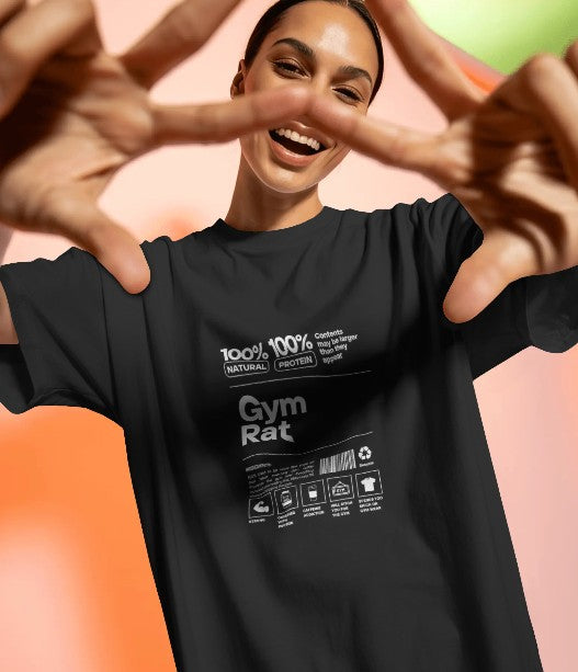 Oversized Printed T-shirt - Gym Rat