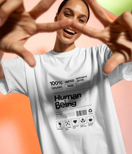 Oversized Printed T-shirt - Human Being