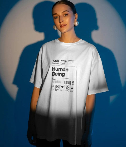 Oversized Printed T-shirt - Human Being