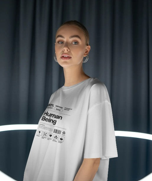 Oversized Printed T-shirt - Human Being
