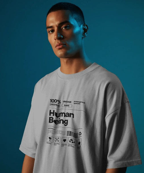 Oversized Printed T-shirt - Human Being