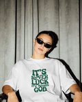 Oversized Printed T-shirts - It's Never Luck It's Always God