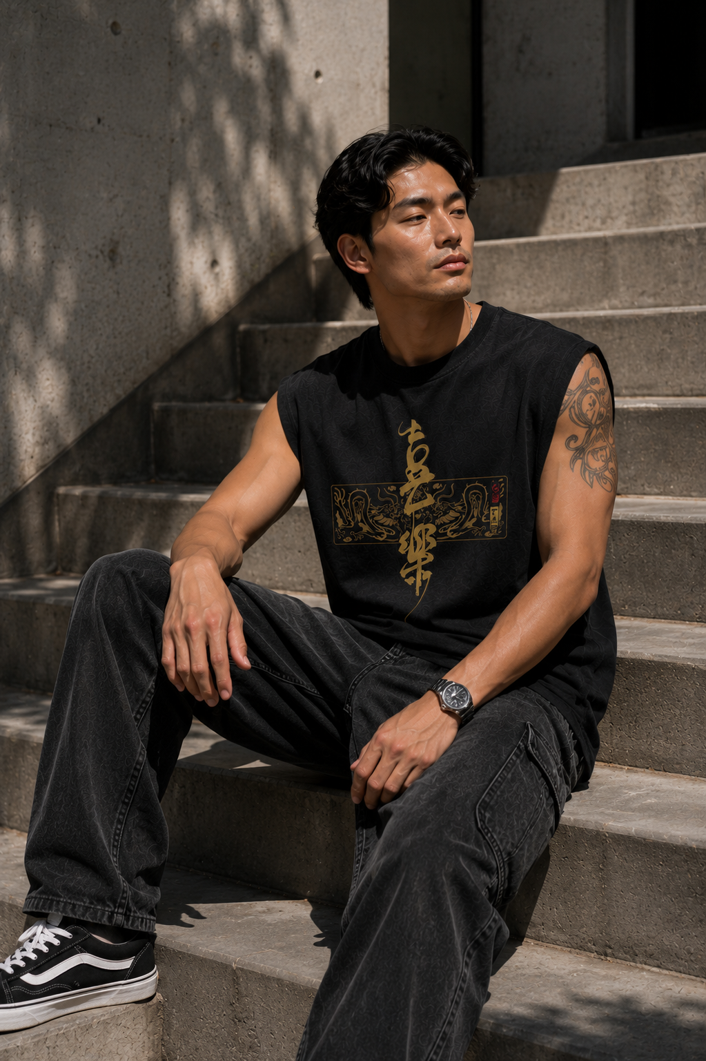 Joy and Happiness Sleeveless Printed T-Shirt | THE SUB/STANCE
