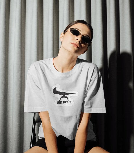 Oversized Printed T-shirt - Just Lift it