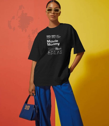 Oversized Printed T-shirt - Muscle Mommy