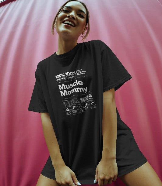 Oversized Printed T-shirt - Muscle Mommy