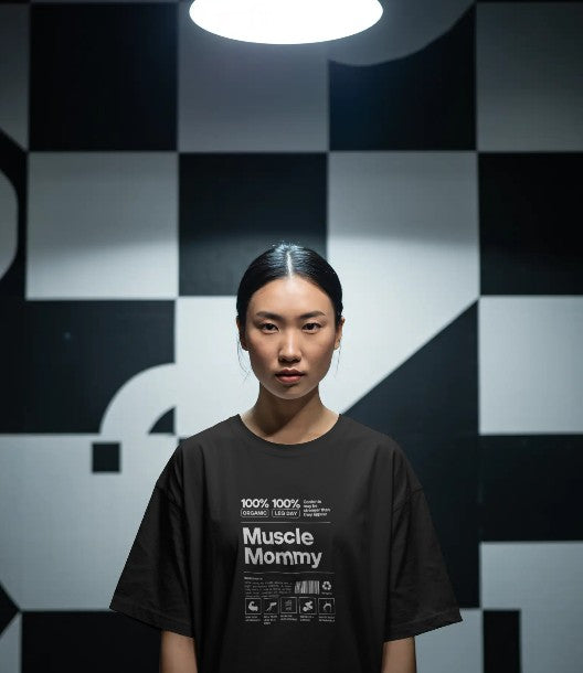 Oversized Printed T-shirt - Muscle Mommy
