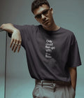 Oversized Printed T-shirt - Only Dead Fish Go With The Flow
