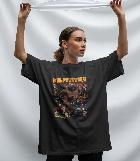 Oversized Printed T-shirt - Pulp Fiction