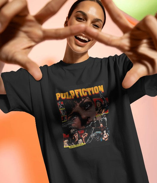 Oversized Printed T-shirt - Pulp Fiction