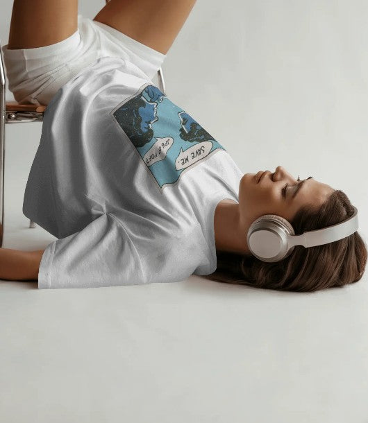 Oversized Printed T-shirt - Save me - JPG or PDF ?