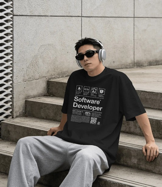 Oversized Printed T-shirt - Software Developer