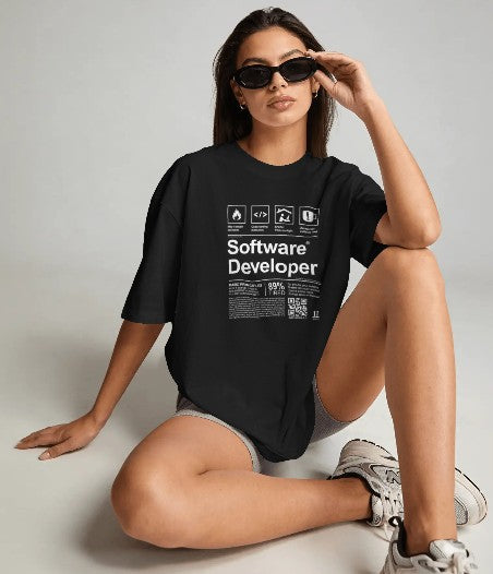 Oversized Printed T-shirt - Software Developer