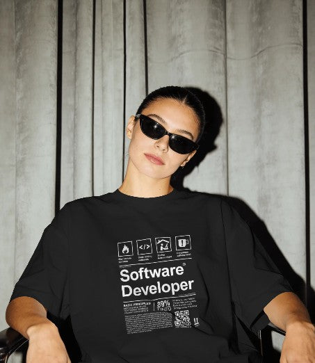 Oversized Printed T-shirt - Software Developer