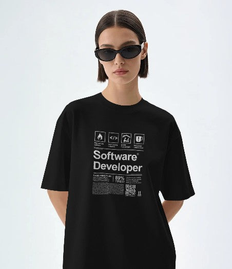 Oversized Printed T-shirt - Software Developer