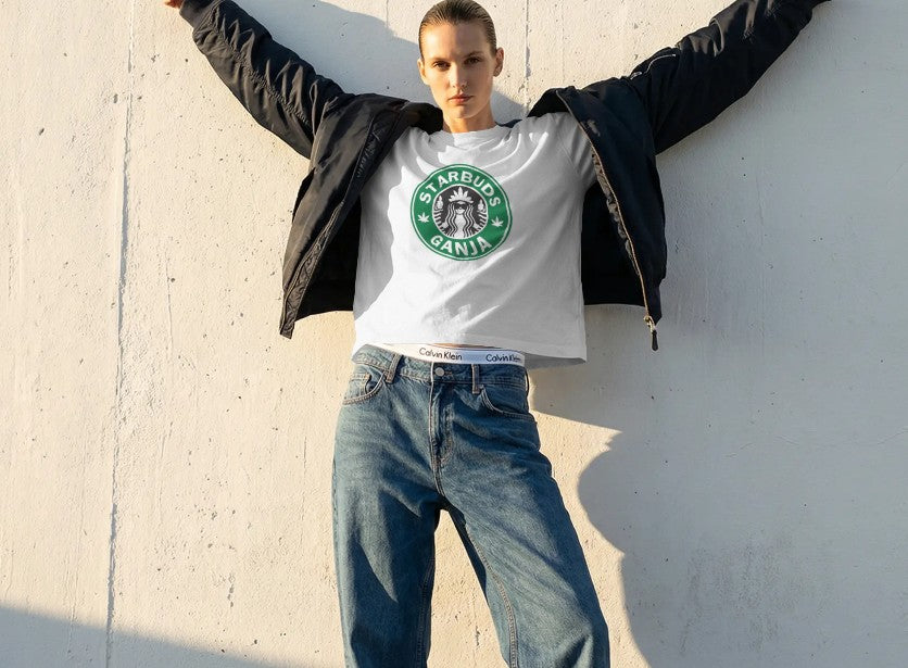 Oversized Printed T-shirt - Starbuds Ganja