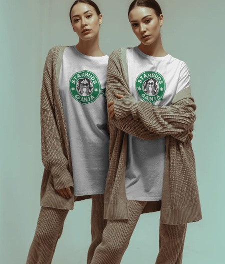 Oversized Printed T-shirt - Starbuds Ganja