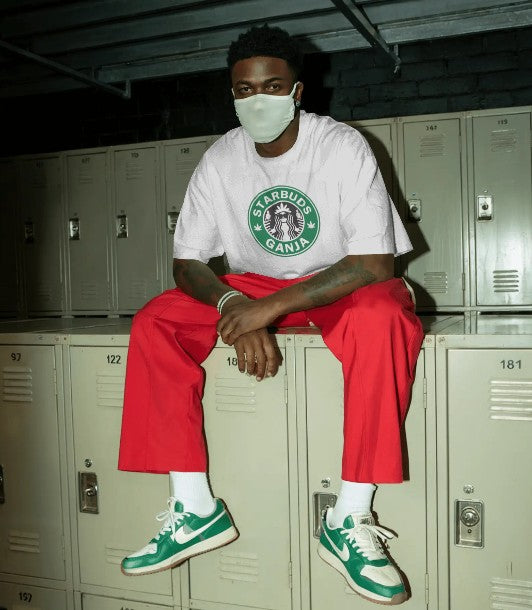 Oversized Printed T-shirt - Starbuds Ganja