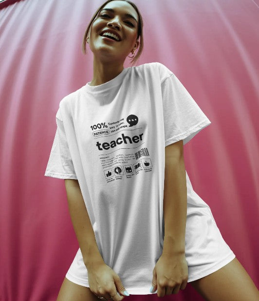 Oversized Printed T-shirt - Teacher