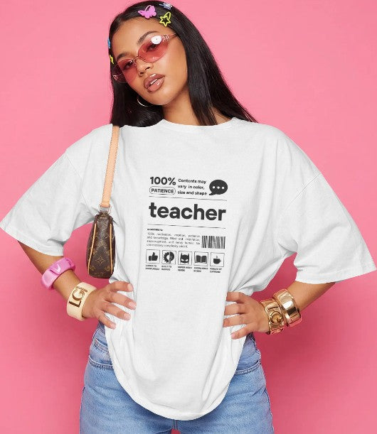 Oversized Printed T-shirt - Teacher