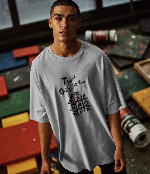 Oversized Printed T-shirt - Think Outside The Box