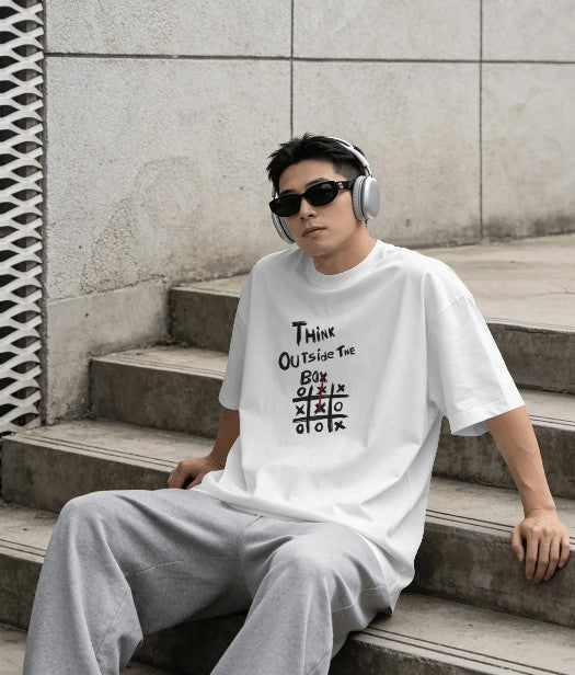 Oversized Printed T-shirt - Think Outside The Box